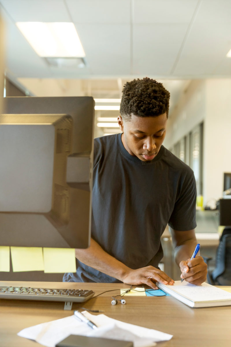 Student working