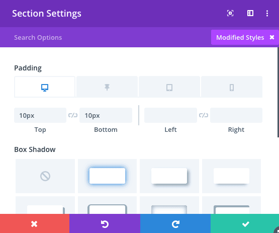 You can experiment with your own sticky options and settings by clicking the Pin Icon and modifying the values