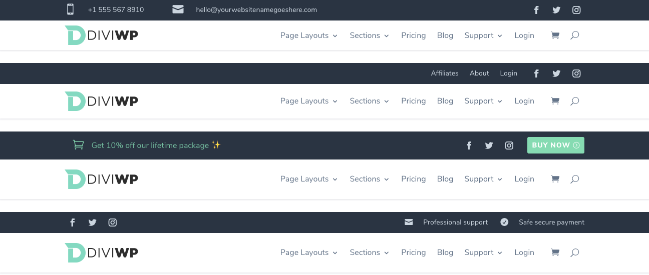 DiviWP Headers