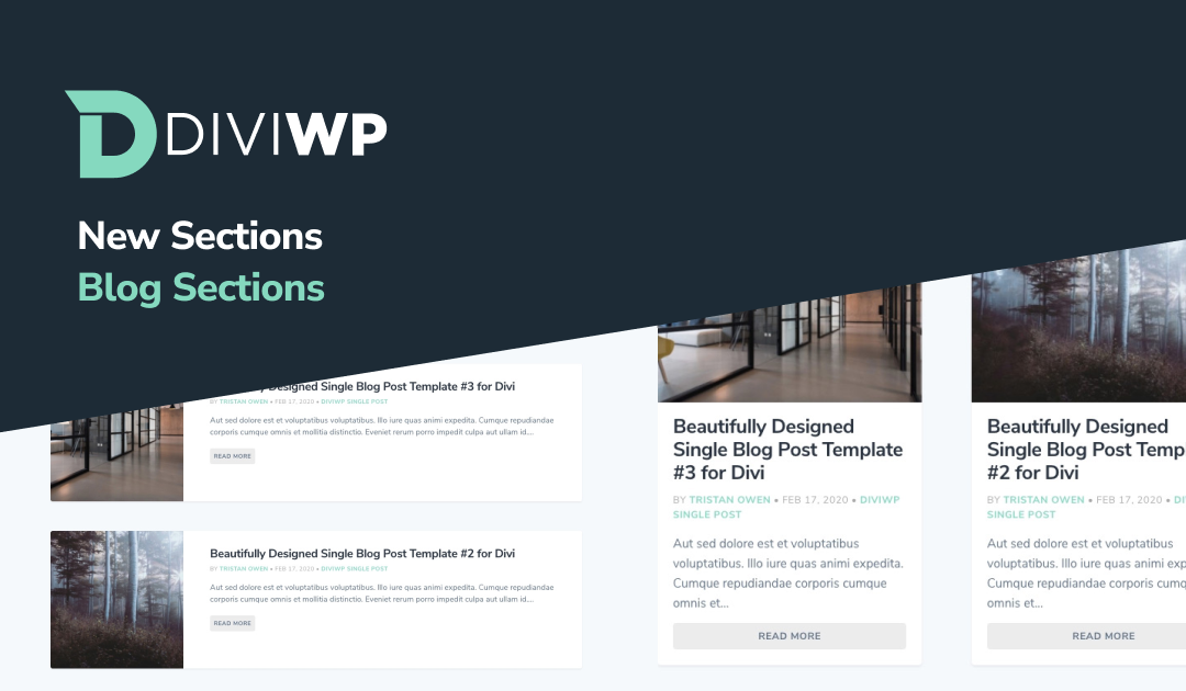 New Sections – Blog Sections