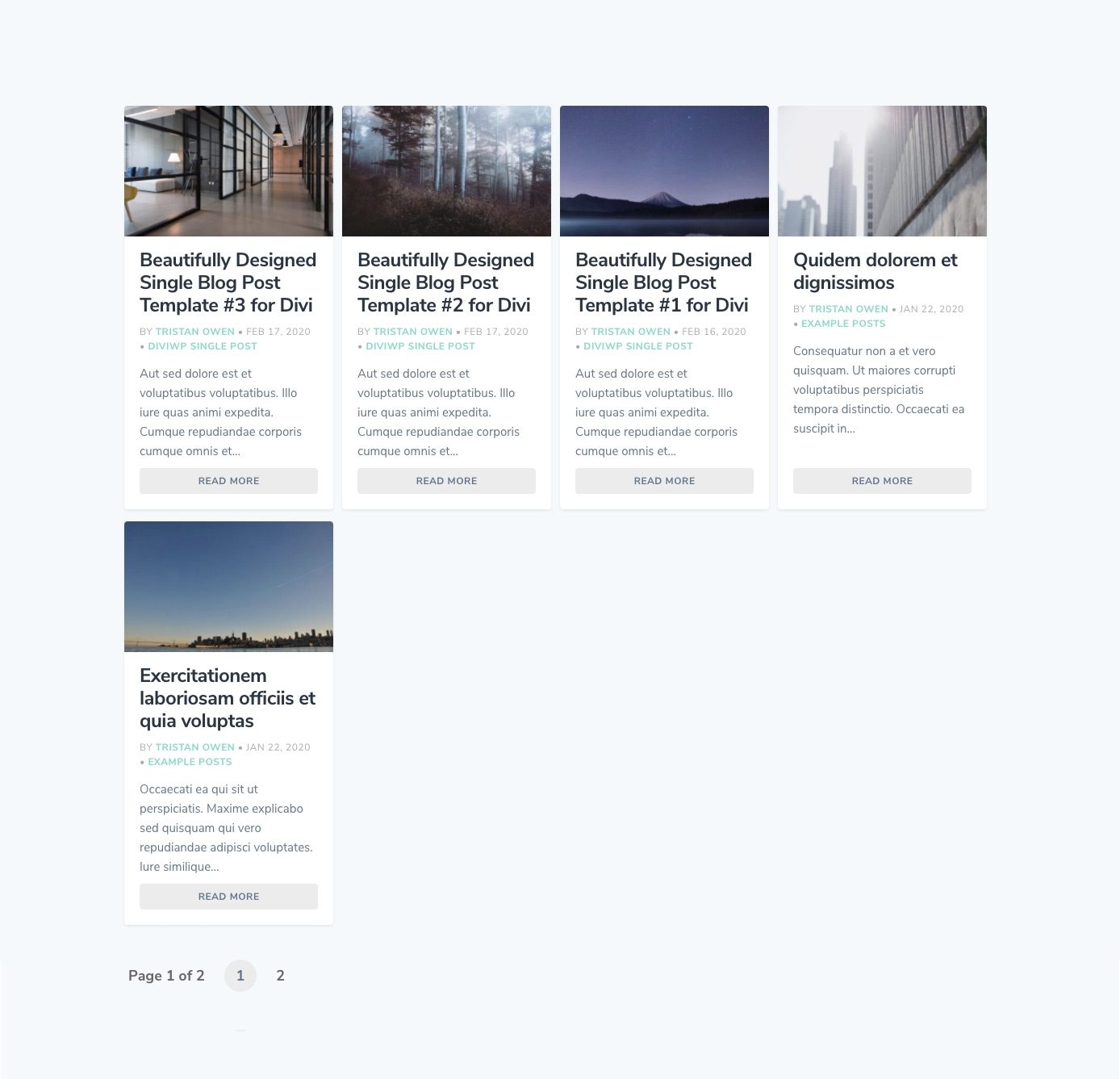 DiviWP Blog Sections