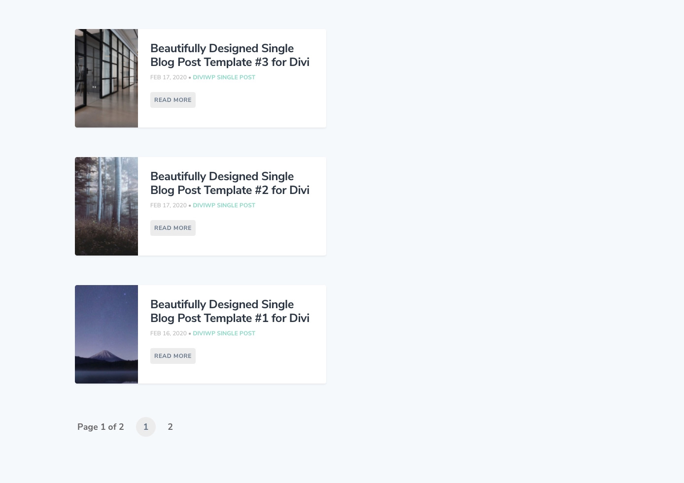 DiviWP Blog Sections