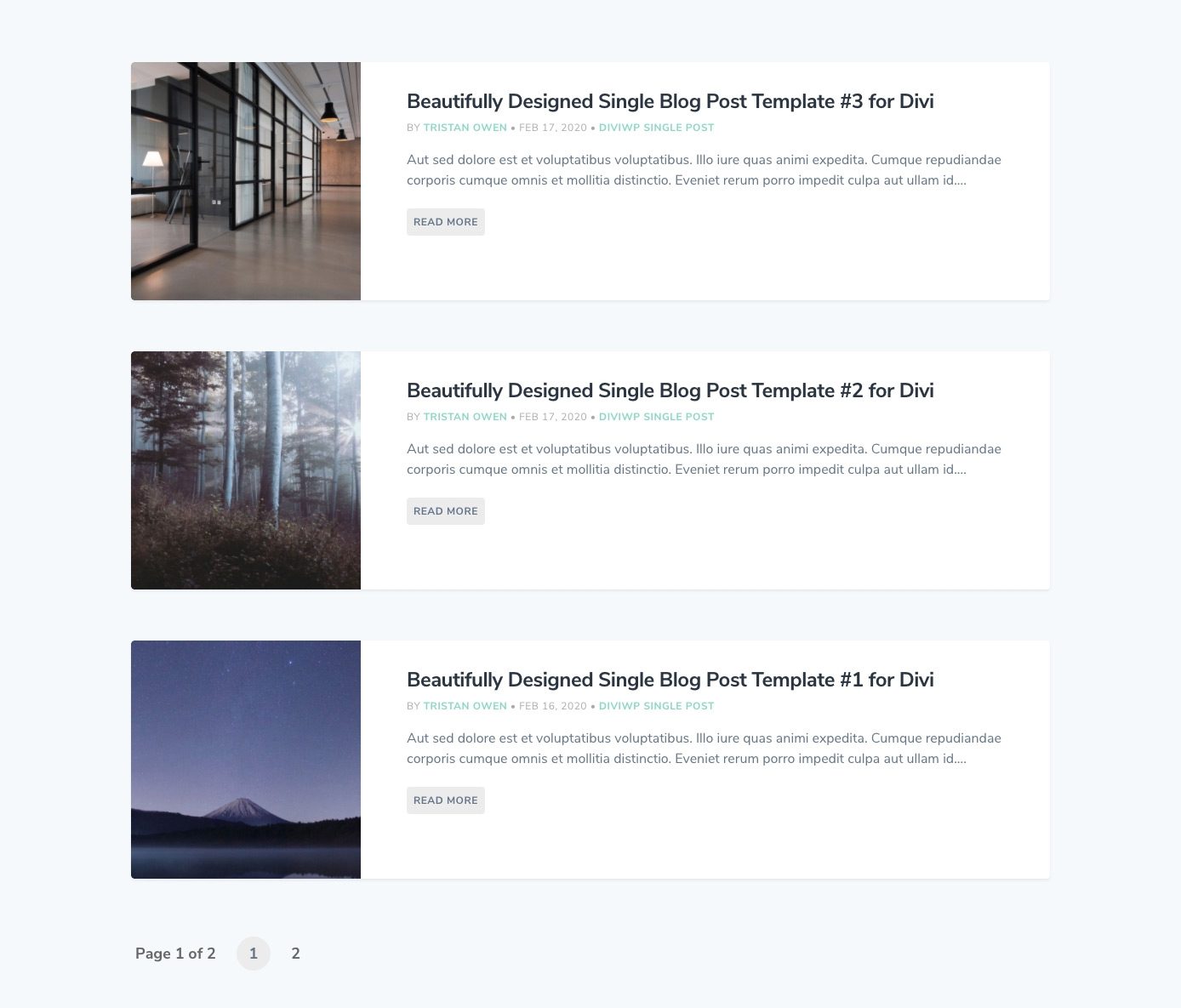DiviWP Blog Sections