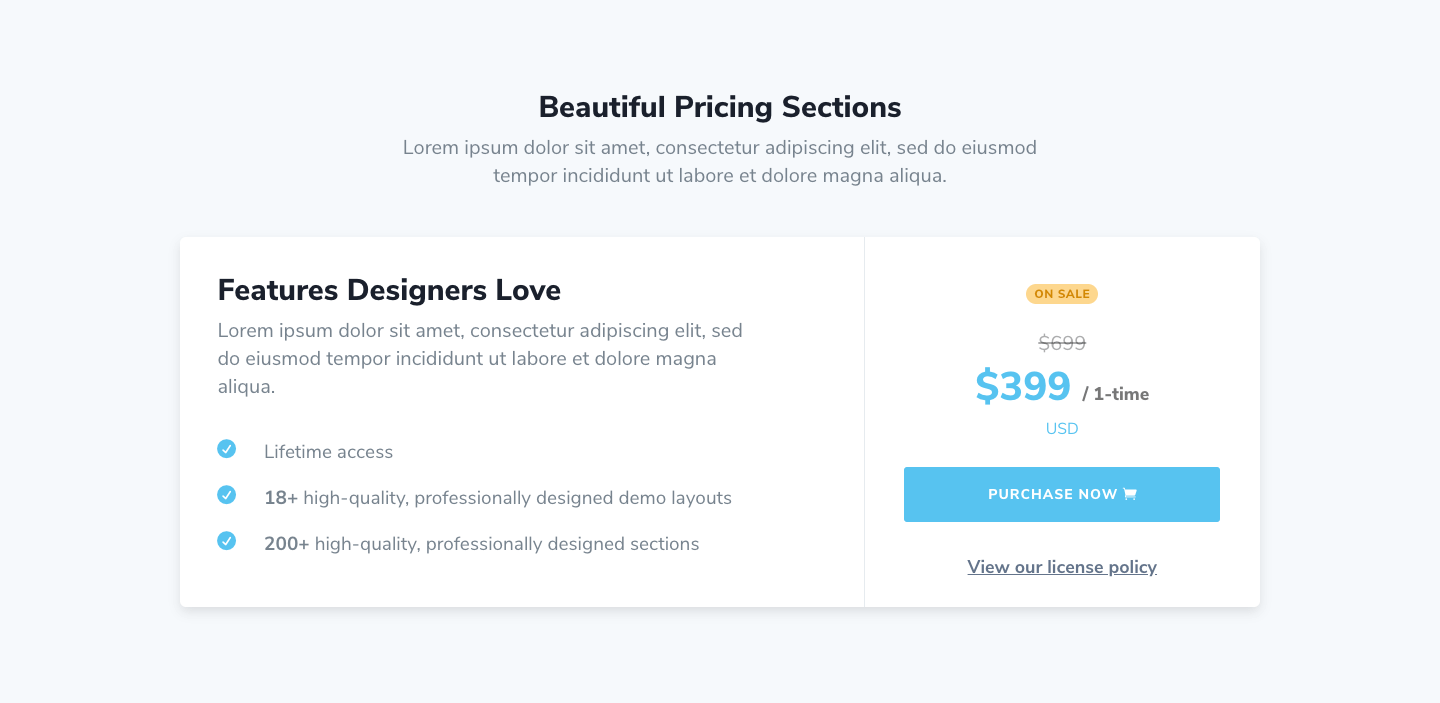 Pricing Section 18