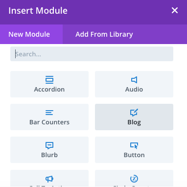 DiviWP's Blog Sections use the Divi Blog Module to list Posts or any Custom Post Type in a fullwidth or grid layout