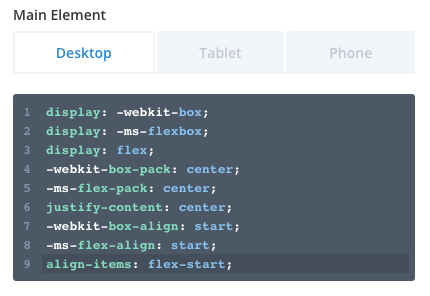 In this instance the second column has Custom CSS applied in the form of flexbox properties. Here are the settings at…