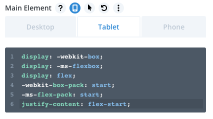 In this instance the second column has Custom CSS applied in the form of flexbox properties. Here are the settings at…