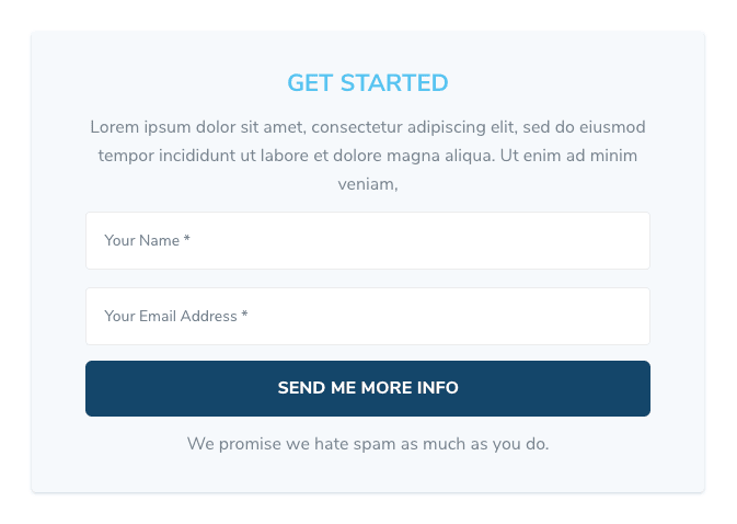 The CSS enables the form to format beautifully across tablet and mobile views