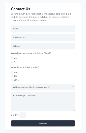 The CSS enables the form to format beautifully across tablet and mobile views