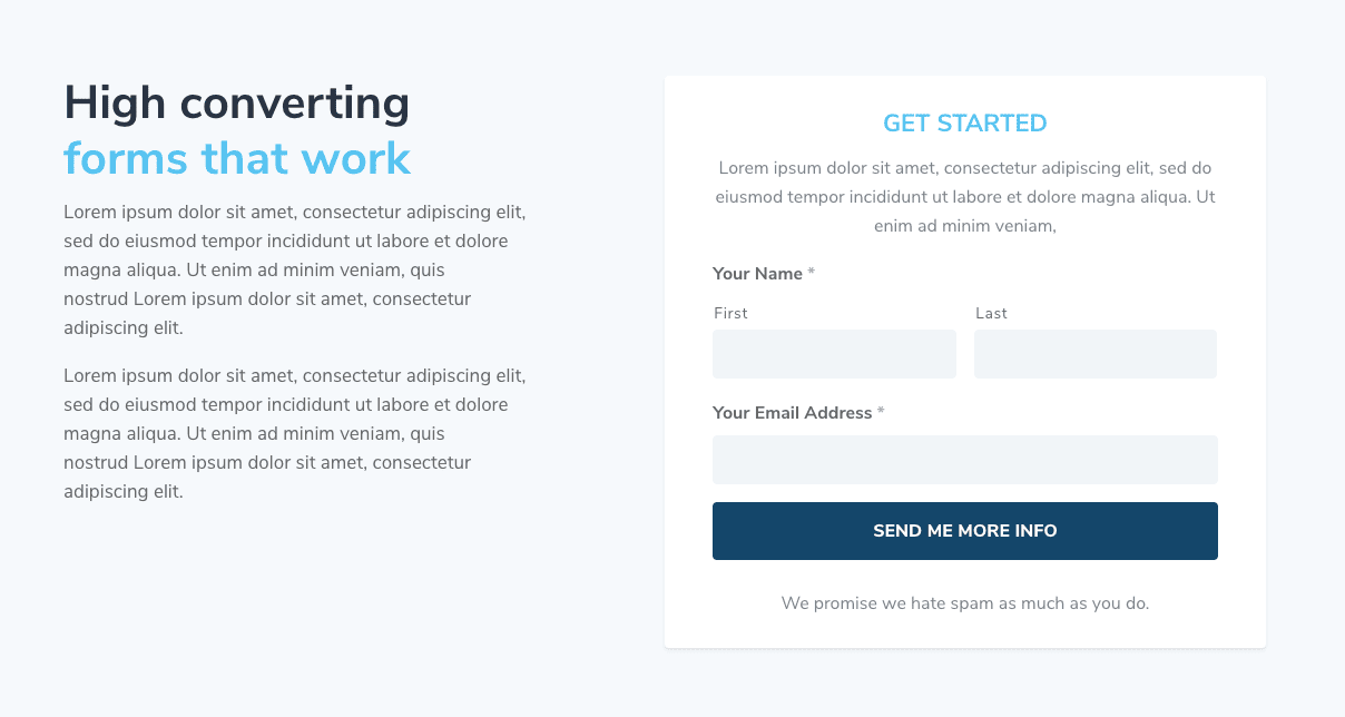 Gravity Forms Form Sections 1,2,5, and 7 - Custom CSS