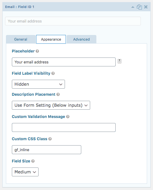 You'll also need to add the Custom CSS Class gf_inline to the email field within your individual Gravity Form for Sections…