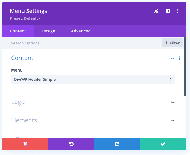 When you're editing the Menu Module via the Visual Builder, you can select your existing menu. Here I've selected a demo…