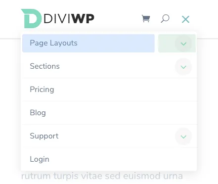 In this visual representation, the Page Layouts link is still linked to the /page-layouts/ page while the green area toggles…