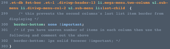 You can get resolve this by editing the Custom CSS module included in the section and editing the border-bottom on line 300