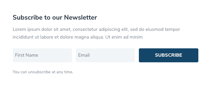 Newsletter Section - Email Optin Module