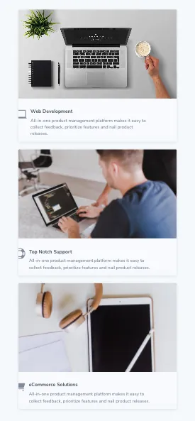 Here's the section in action for tablets and mobile