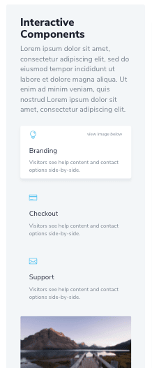 This Interactive section displays and hides images depending on which blurb module is clicked