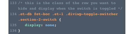 The default is set to display:none