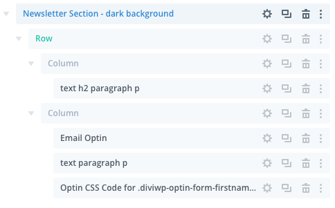 In the layers view, you can see the Custom CSS module which is targeting the Email Optin module with a custom class of…