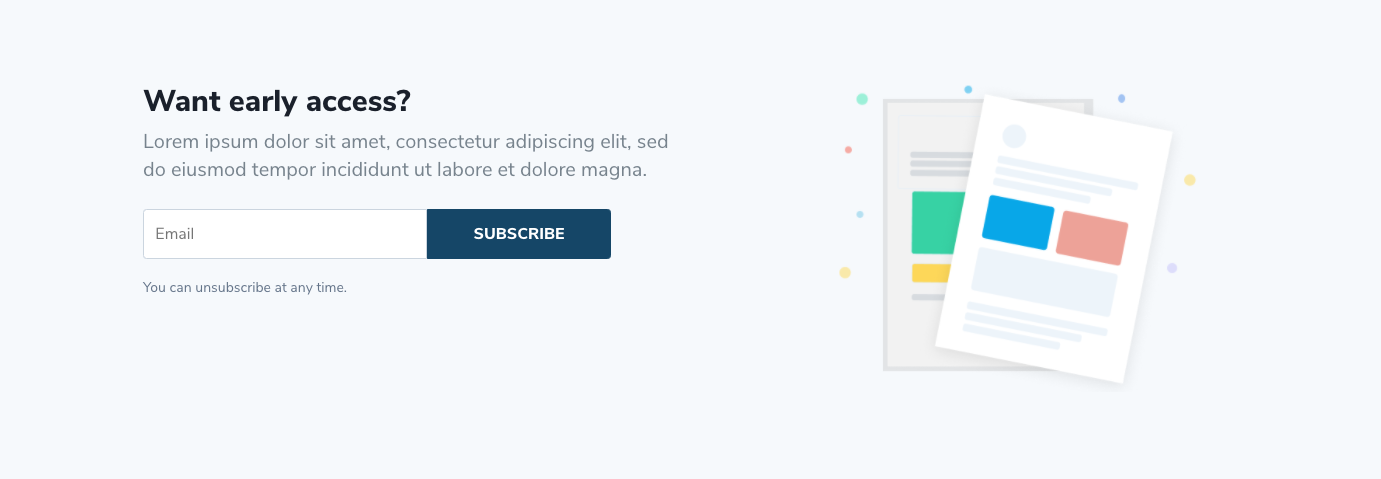 Newsletter Section 2, 4 and 6 - Email Optin Module