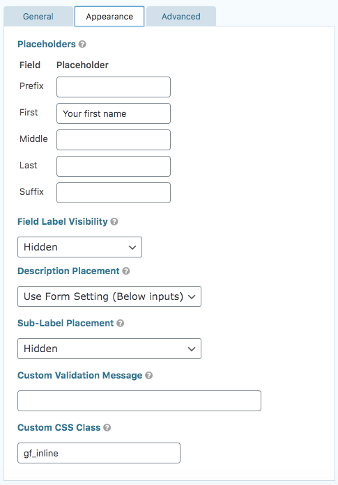 You'll need to include the settings in the screenshot below for your own Gravity Form for the first name field