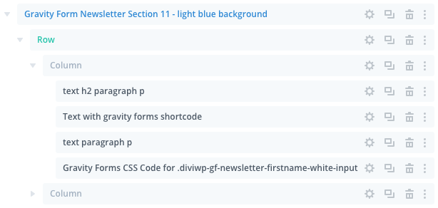 Just as the other Gravity Forms, all the CSS is housed in the Custom CSS Code module. We can view this via the layers view