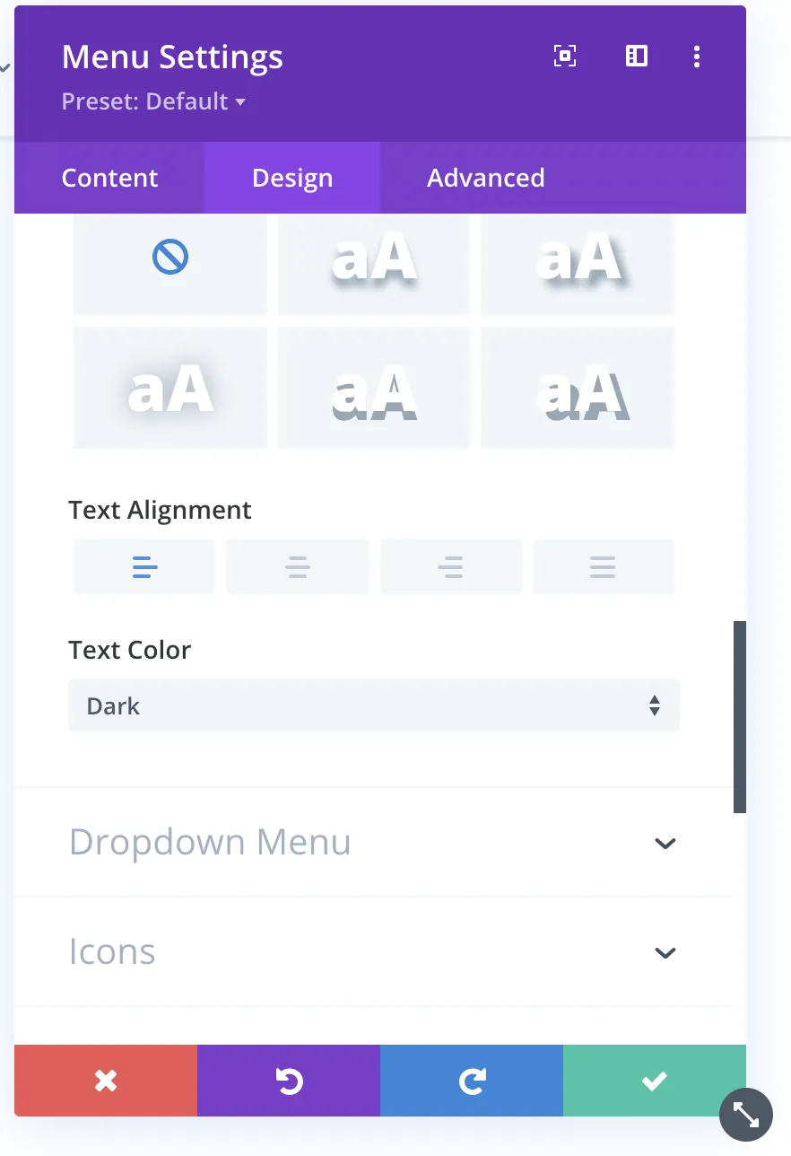 All you need to do is go to Menu Module Settings → Design → Menu Text → Scroll down to "Text Alignment" and make suer…